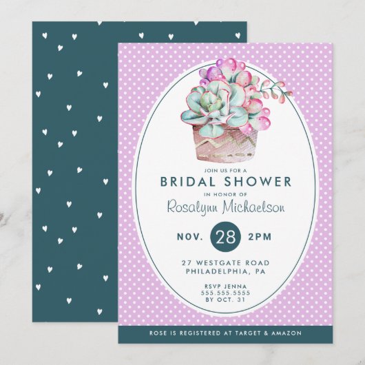 VRIJGEZELLENFEEST | Pastel Waterverf Cactus Kaart (Voorkant / Achterkant)