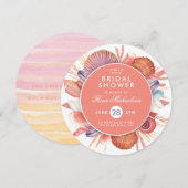 VRIJGEZELLENFEEST | Pastel Waterverf Seashells Kaart (Voorkant / Achterkant)