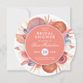 VRIJGEZELLENFEEST | Pastel Waterverf Seashells Kaart (Voorkant)