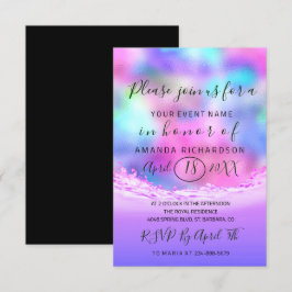 Vrijgezellenfeest Pastels Pink Waves Ocean Mermaid Kaart