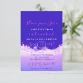 Vrijgezellenfeest Pastels Roze Wave Ocean Cobalt O Kaart (Staand voorkant)