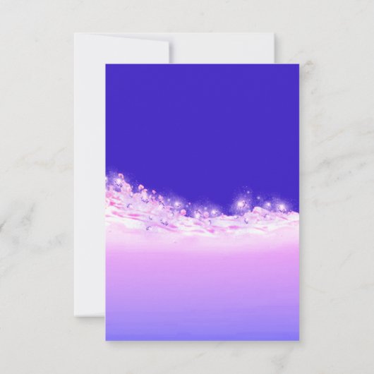 Vrijgezellenfeest Pastels Roze Wave Ocean Cobalt O Kaart (Achterkant)