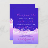 Vrijgezellenfeest Pastels Roze Wave Ocean Cobalt O Kaart (Voorkant / Achterkant)