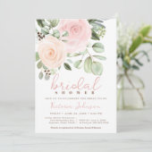 Vrijgezellenfeest Peach & Pink Pastel Roos Invitat Kaart (Staand voorkant)