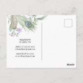 Vrijgezellenfeest | Peacock Feather & Flowers Brie Briefkaart (Achterkant)