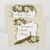 vrijgezellenfeest - Peacock & Magnolia Swirl Kaart (Voorkant / Achterkant)