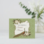 Vrijgezellenfeest - Peacock & Magnolia Swirl Kaart (Staand voorkant)