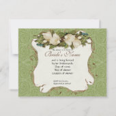 Vrijgezellenfeest - Peacock & Magnolia Swirl Kaart (Achterkant)