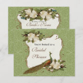 Vrijgezellenfeest - Peacock & Magnolia Swirl Kaart (Voorkant / Achterkant)