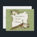 Vrijgezellenfeest -  Peacock & Magnolia Swirl Kaart<br><div class="desc">Deze elegante en verfijnde Uitnodiging van de Bridal van de Shower nodigt het beste van traditie en de versheid van de hedendaagse uit. Het mengen van kunstelementen en het hedendaagse kunstwerk van de waterverf hand geschilderd door Audrey Jeanne Roberts geeft een prachtige en tijdloze kwaliteit aan deze uitnodiging. Een stately...</div>