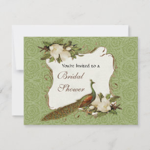 Vrijgezellenfeest -  Peacock & Magnolia Swirl Kaart