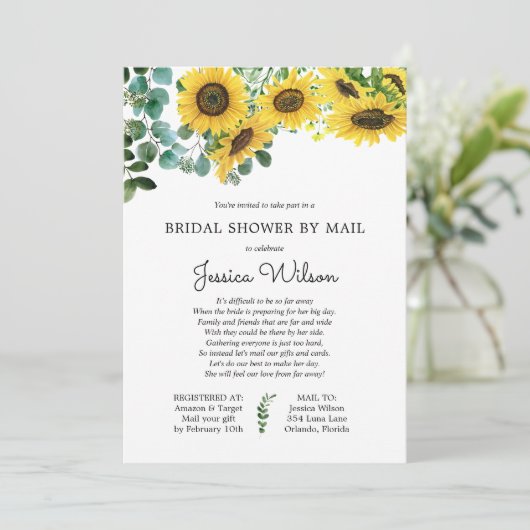 Vrijgezellenfeest per Mail Zonnebloem Bloemenuitno Kaart (Staand voorkant)