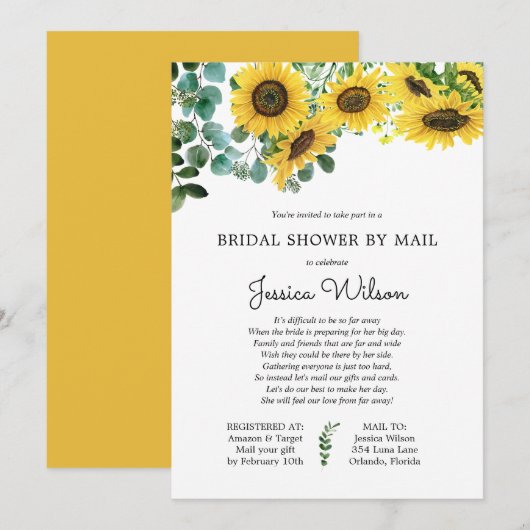 Vrijgezellenfeest per Mail Zonnebloem Bloemenuitno Kaart (Voorkant / Achterkant)