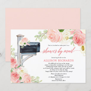 Vrijgezellenfeest per post Blush roze wit groen Kaart