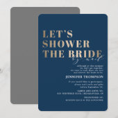 Vrijgezellenfeest per post Charcoal Navy & Gold Kaart (Voorkant / Achterkant)