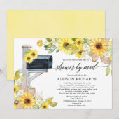Vrijgezellenfeest per post geel witte zonnebloemen kaart (Voorkant / Achterkant)