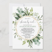 Vrijgezellenfeest per post Greenery Gold Eucalyptu Kaart (Voorkant)