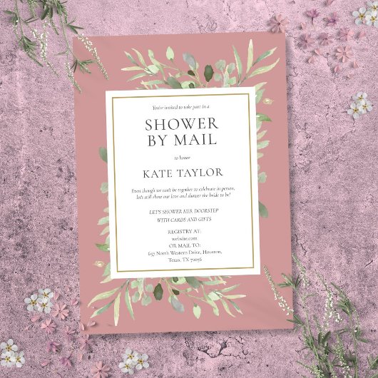 Vrijgezellenfeest per post, groen roze kaart