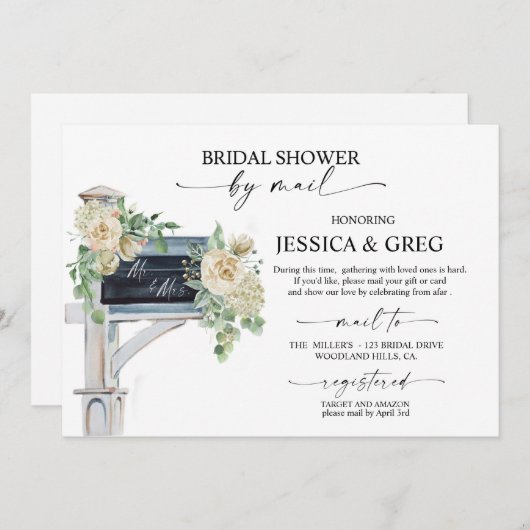 Vrijgezellenfeest per post, over lange afstand, Br Kaart (Voorkant / Achterkant)