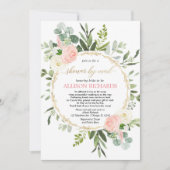 Vrijgezellenfeest per post roze goudgroen elegant kaart (Voorkant)