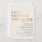 Vrijgezellenfeest per post Taupe & Gold Vrijgezell Kaart (Voorkant)