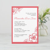 Vrijgezellenfeest Persimmon & White Hibiscus Flowe Kaart (Staand voorkant)