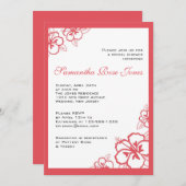 Vrijgezellenfeest Persimmon & White Hibiscus Flowe Kaart (Voorkant / Achterkant)