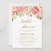 Vrijgezellenfeest Perzik en Roze Pony Flowers Kaart (Voorkant)