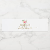 Vrijgezellenfeest Perzik en Roze Pony Flowers Waterfles Etiket (Enkel label)