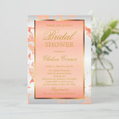 Vrijgezellenfeest - Perzik Marmer, Wit & Goud Kaart (Staand voorkant)