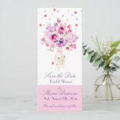 Vrijgezellenfeest, petalen die over de bloem valle save the date (Staand voorkant)