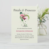 Vrijgezellenfeest Petals & Prosecco Greenery Flowe Kaart (Staand voorkant)