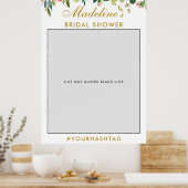 Vrijgezellenfeest Photo Booth Prop | Roze Floral G Poster (Keuken)