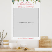 Vrijgezellenfeest Photo Booth Prop | Roze Floral P Poster (Keuken)