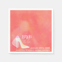 Vrijgezellenfeest Pink Bride wordt papieren servet