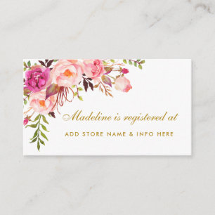 Vrijgezellenfeest Pink Gold Registry Insert Kaart