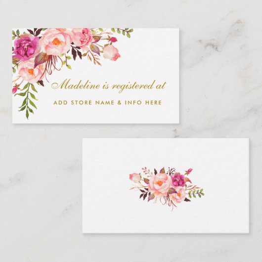 Vrijgezellenfeest Pink Gold Registry Insert Kaart (Voorkant / Achterkant)