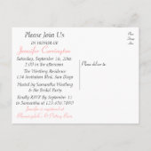 Vrijgezellenfeest Pink Heart Lovebirds Uitnodiging (Achterkant)