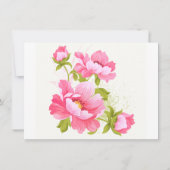 vrijgezellenfeest Pink Peony Floral Uitnodiging (Achterkant)