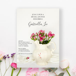 Vrijgezellenfeest  pitcher en roze rozen kaart