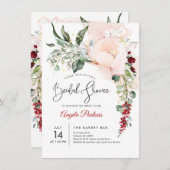 Vrijgezellenfeest PixDezines Blush Waterverf Flowe Kaart (Voorkant / Achterkant)