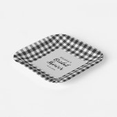 Vrijgezellenfeest Plays Black White Gingham Papieren Bordje (Gebogen)