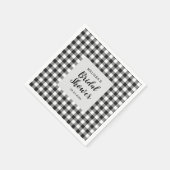 Vrijgezellenfeest Plays Black White Gingham Servet (Hoek)