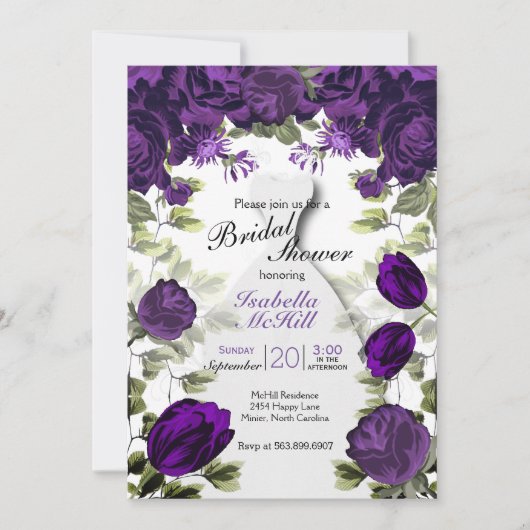 Vrijgezellenfeest - Plum Paarse botanische bloemen Kaart (Voorkant)