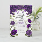 Vrijgezellenfeest - Plum Paarse botanische bloemen Kaart (Staand voorkant)