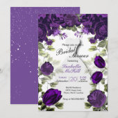 Vrijgezellenfeest - Plum Paarse botanische bloemen Kaart (Voorkant / Achterkant)