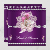 Vrijgezellenfeest Plum Pink Flowers Weddenschap Kaart (Voorkant / Achterkant)