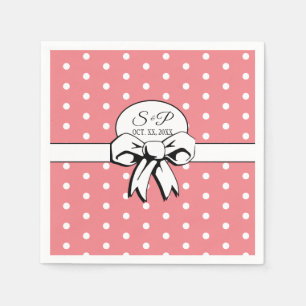 Vrijgezellenfeest  Polka Dots Bogen PInk & Wit Servet