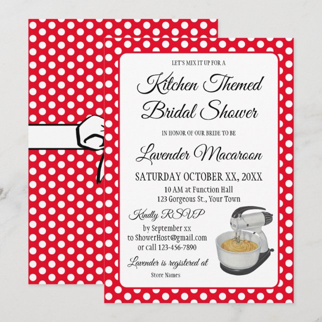 Vrijgezellenfeest  Polka Dots Bogen Rood & Wit (Voorkant / Achterkant)