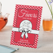 Vrijgezellenfeest Polka Dots Bogen Rood & Wit Reclamebord Met Voetstuk (Insitu)